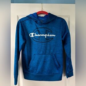 Champion Boys Youth Blue Logo Hoodie Size 10/12 Athletic Wear